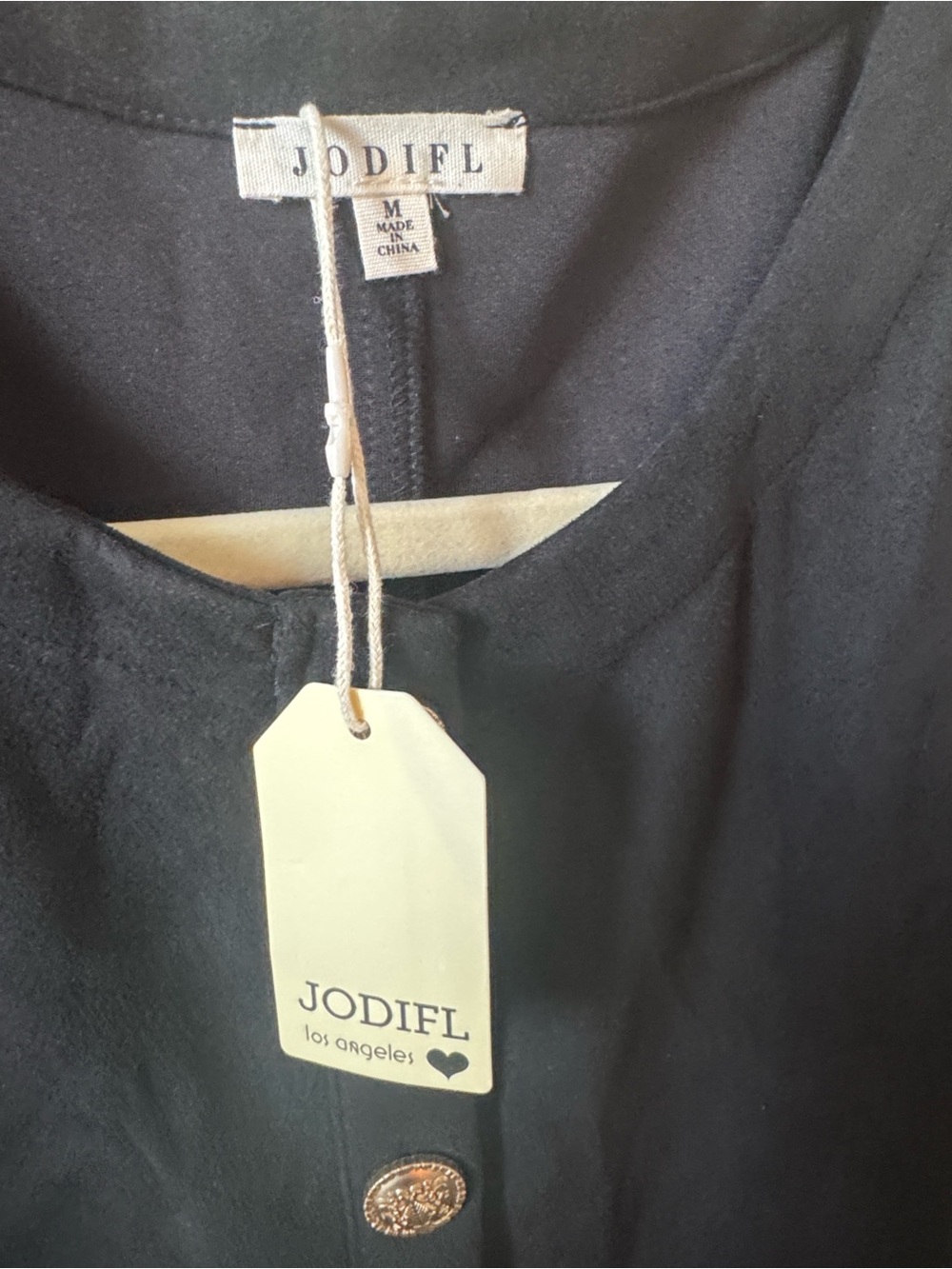 Jodifl Dress suede with gold buttons - Picture 2 of 3